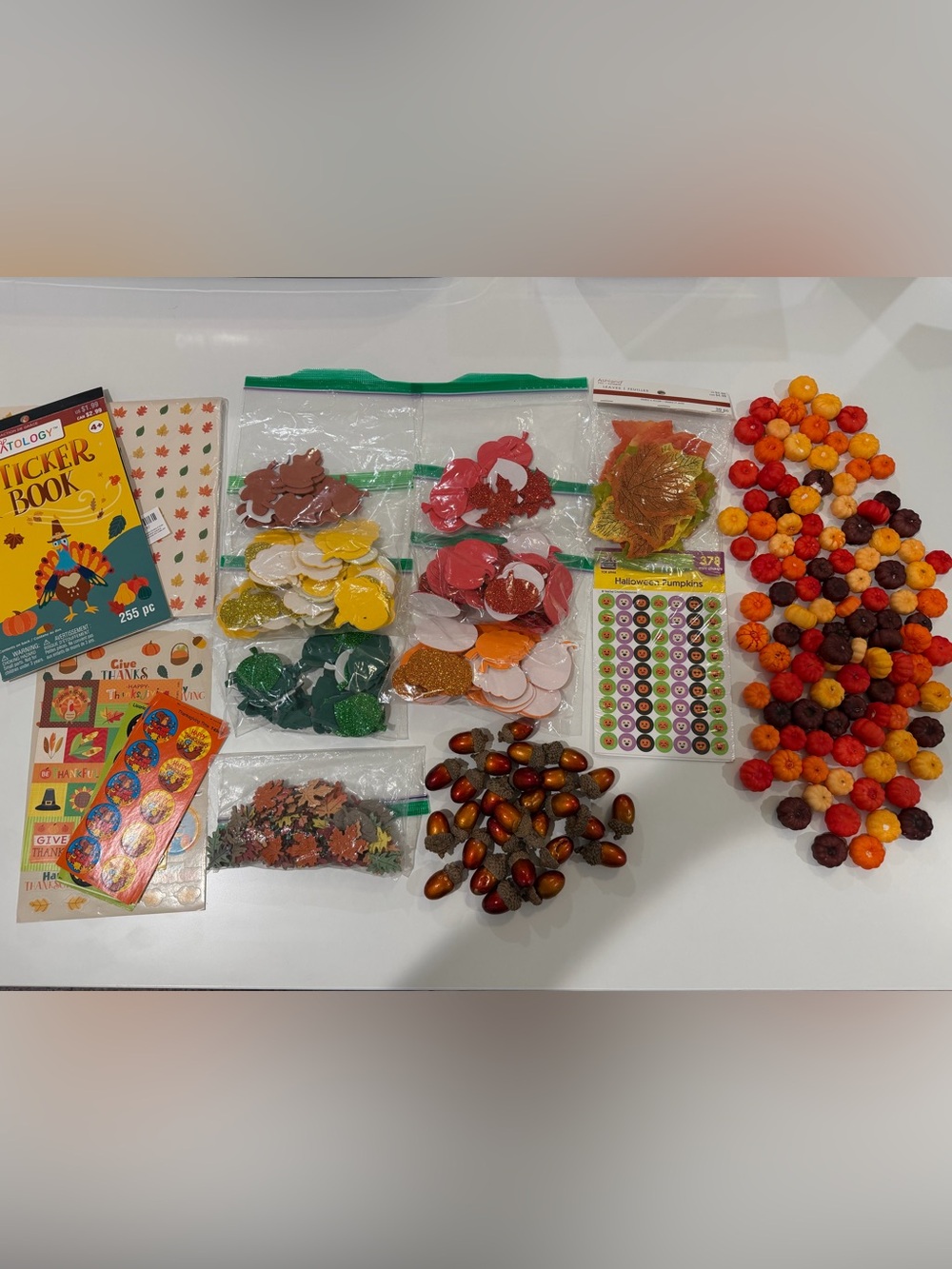 Large bundle Fall Thanksgiving Stickers & sensory manipulatives
